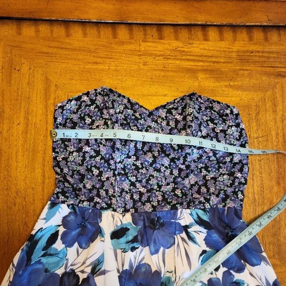 Xhilaration Blue Floral Strapless Dress - Picture 11 of 13